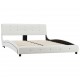 Sonata Легло с матрак, бяло, изкуствена кожа, 140x200 см