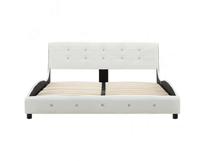 Sonata Легло с матрак, бяло, изкуствена кожа, 140x200 см