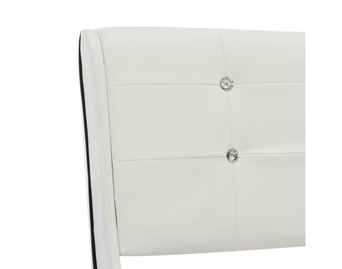 Sonata Легло с матрак, бяло, изкуствена кожа, 140x200 см