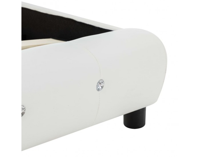 Sonata Легло с матрак, бяло, изкуствена кожа, 140x200 см