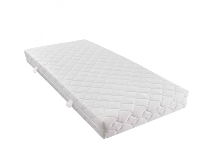 Sonata Легло с матрак, бяло, изкуствена кожа, 140x200 см