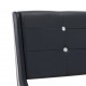 Sonata Легло с матрак, черно, изкуствена кожа, 160x200 cм