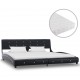 Sonata Легло с матрак, черно, изкуствена кожа, 180x200 см