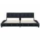 Sonata Легло с матрак, черно, изкуствена кожа, 180x200 см