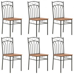 Sonata Трапезни столове, 6 бр, кафяви, МДФ - Трапезни столове