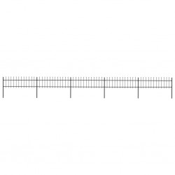 Sonata Градинска ограда с пики, стомана, 8,5x0,6 м, черна - Огради