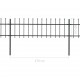 Sonata Градинска ограда с пики, стомана, 13,6x0,6 м, черна