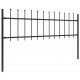 Sonata Градинска ограда с пики, стомана, 15,3x0,6 м, черна