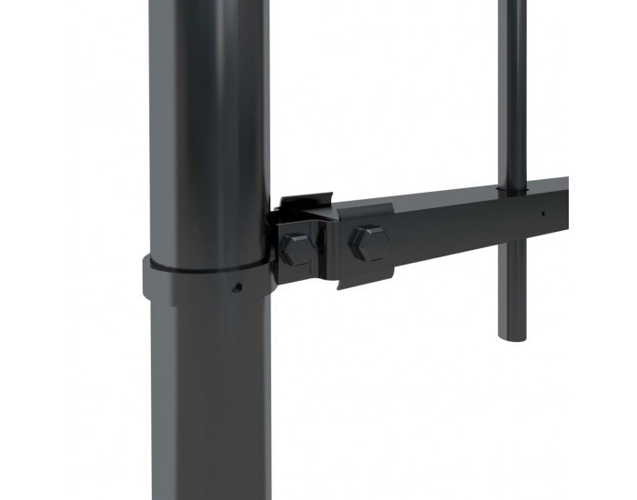 Sonata Градинска ограда с извити върхове, стомана, 3,4x1 м, черна