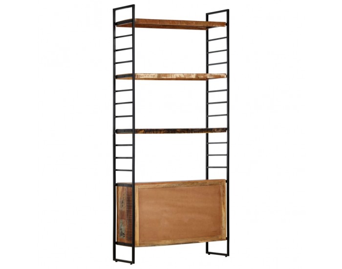 Sonata Библиотека с 4 нива, 80x30x180 см, регенерирана дървесина масив