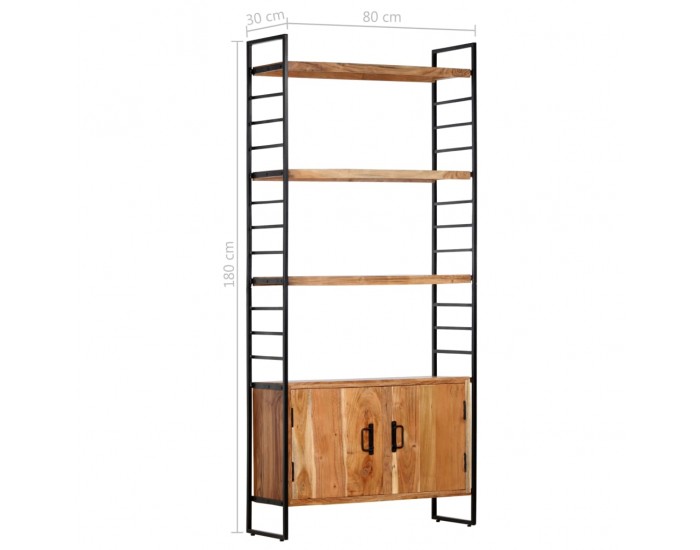 Sonata Библиотека с 4 рафта, 80x30x180 см, акация масив