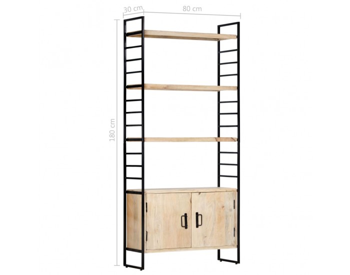 Sonata Библиотека с 4 нива, 80x30x180 см, манго масив