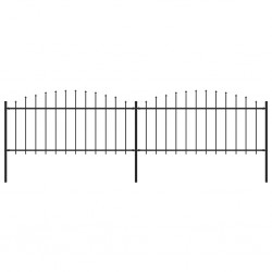 Sonata Градинска ограда с пики, стомана, (0,5-0,75)x3,4 м, черна - Огради
