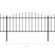 Sonata Градинска ограда с пики, стомана, (0,5-0,75)x3,4 м, черна