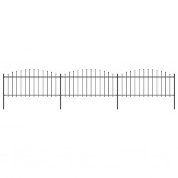 Sonata Градинска ограда с пики, стомана, (0,5-0,75)x5,1 м, черна - Огради