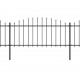 Sonata Градинска ограда с пики, стомана, (0,5-0,75)x5,1 м, черна