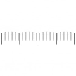Sonata Градинска ограда с пики, стомана, (0,5-0,75)x6,8 м, черна - Огради