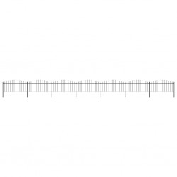 Sonata Градинска ограда с пики, стомана, (0,5-0,75)x11,9 м, черна - Огради
