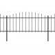 Sonata Градинска ограда с пики, стомана, (0,5-0,75)x13,6 м, черна