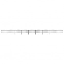 Sonata Градинска ограда с пики, стомана, (0,5-0,75)x15,3 м, черна - Огради