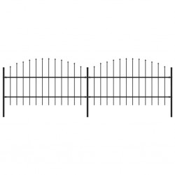 Sonata Градинска ограда с пики, стомана, (0,75-1)x3,4 м, черна - Огради