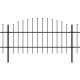 Sonata Градинска ограда с пики, стомана, (0,75-1)x3,4 м, черна