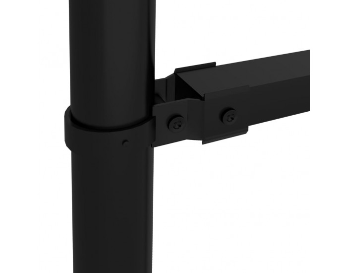 Sonata Градинска ограда с пики, стомана, (0,75-1)x3,4 м, черна