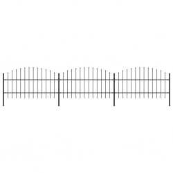 Sonata Градинска ограда с пики, стомана, (0,75-1)x5,1 м, черна - Огради
