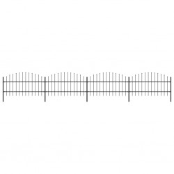 Sonata Градинска ограда с пики, стомана, (0,75-1)x6,8 м, черна - Огради