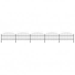 Sonata Градинска ограда с пики, стомана, (0,75-1)x8,5 м, черна - Огради