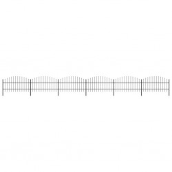 Sonata Градинска ограда с пики, стомана, (0,75-1)x10,2 м, черна - Огради