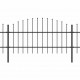 Sonata Градинска ограда с пики, стомана, (0,75-1)x10,2 м, черна