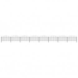 Sonata Градинска ограда с пики, стомана, (0,75-1)x13,6 м, черна - Огради