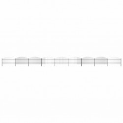 Sonata Градинска ограда с пики, стомана, (0,75-1)x15,3 м, черна - Огради