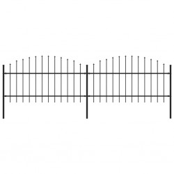 Sonata Градинска ограда с пики, (1-1,25)x3,4 м, стомана, черна - Огради