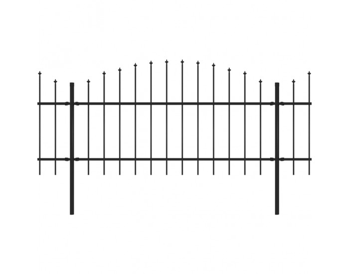 Sonata Градинска ограда с пики, (1-1,25)x3,4 м, стомана, черна