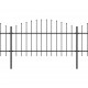 Sonata Градинска ограда с пики, (1-1,25)x3,4 м, стомана, черна