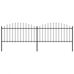 Sonata Градинска ограда с пики, стомана, (1,25-1,5)x3,4 м, черна - Огради