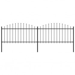 Sonata Градинска ограда с пики, стомана, (1,25-1,5)x3,4 м, черна - Огради