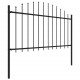 Sonata Градинска ограда с пики, стомана, (1,25-1,5)x3,4 м, черна