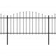 Sonata Градинска ограда с пики, стомана, (1,25-1,5)x8,5 м, черна