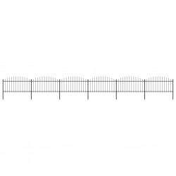 Sonata Градинска ограда с пики, стомана, (1,25-1,5)x10,2 м, черна - Огради