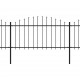 Sonata Градинска ограда с пики, стомана, (1,25-1,5)x10,2 м, черна