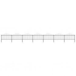 Sonata Градинска ограда с пики, стомана, (1,25-1,5)x11,9 м, черна - Огради