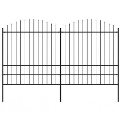 Sonata Градинска ограда с пики, стомана, (1,75-2)x3,4 м, черна - Огради