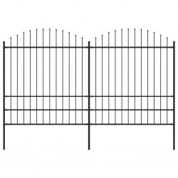 Sonata Градинска ограда с пики, стомана, (1,75-2)x3,4 м, черна - Огради