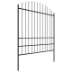 Sonata Градинска ограда с пики, стомана, (1,75-2)x3,4 м, черна
