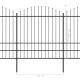 Sonata Градинска ограда с пики, стомана, (1,75-2)x8,5 м, черна