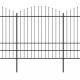 Sonata Градинска ограда с пики, стомана, (1,75-2)x11,9 м, черна