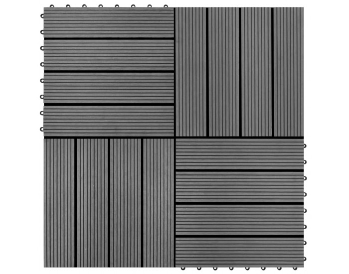 Sonata 22 бр декинг плочки, 30x30 см, 2 кв.м., WPC, сиви Sonata 22 бр декинг плочки, 30x30 см, 2 кв.м., WPC, сиви